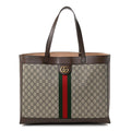 GG Supreme Monogram Web Ophidia Tote Brown