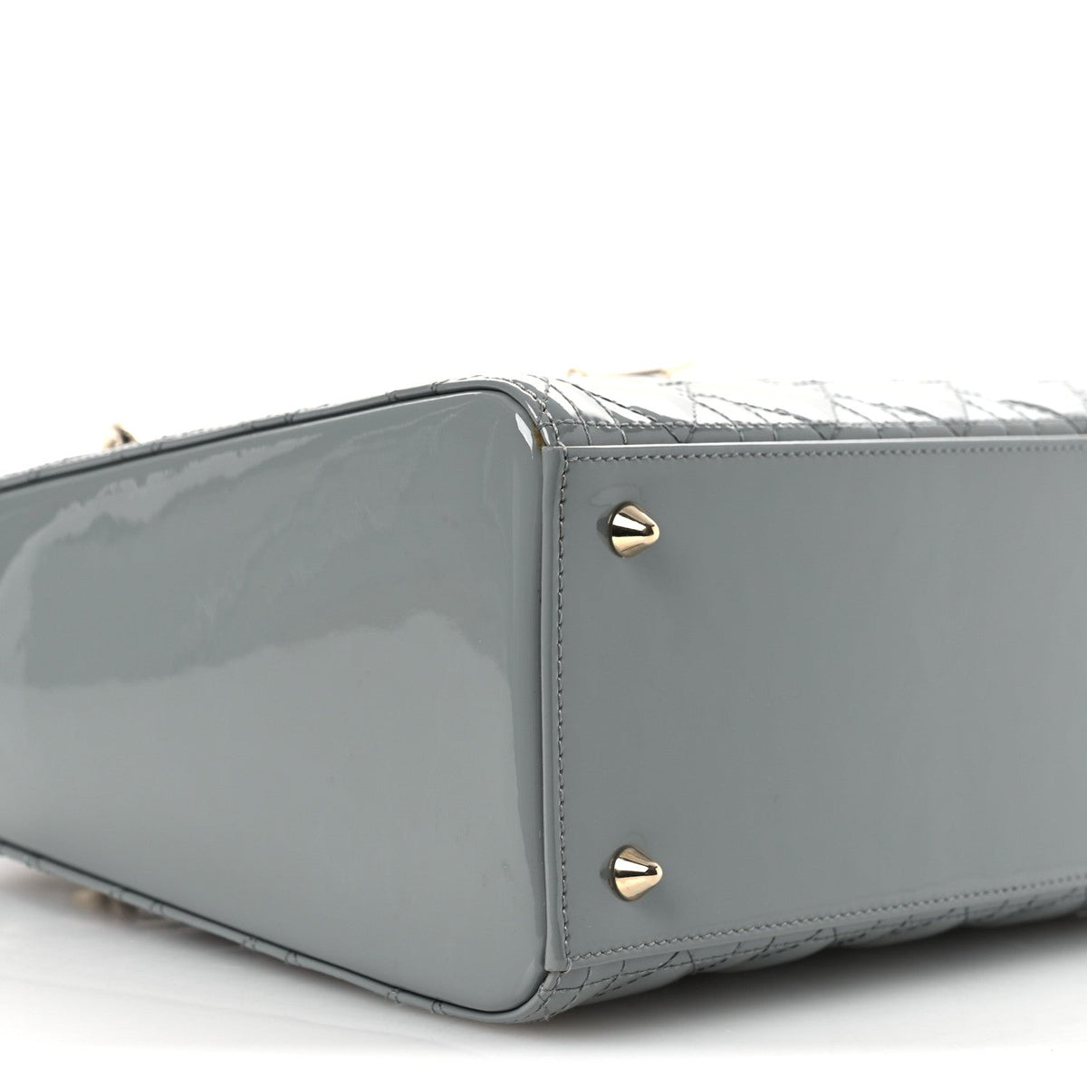 Patent Cannage Medium Lady Dior Grey