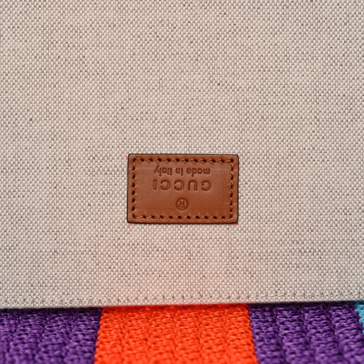 Raffia Web Woven Interlocking G Tote Blue Multicolor