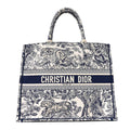 Canvas Embroidered Large Dioriviera Toile De Jouy Book Tote Blue