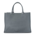Calfskin Embossed Medium Book Tote Blue