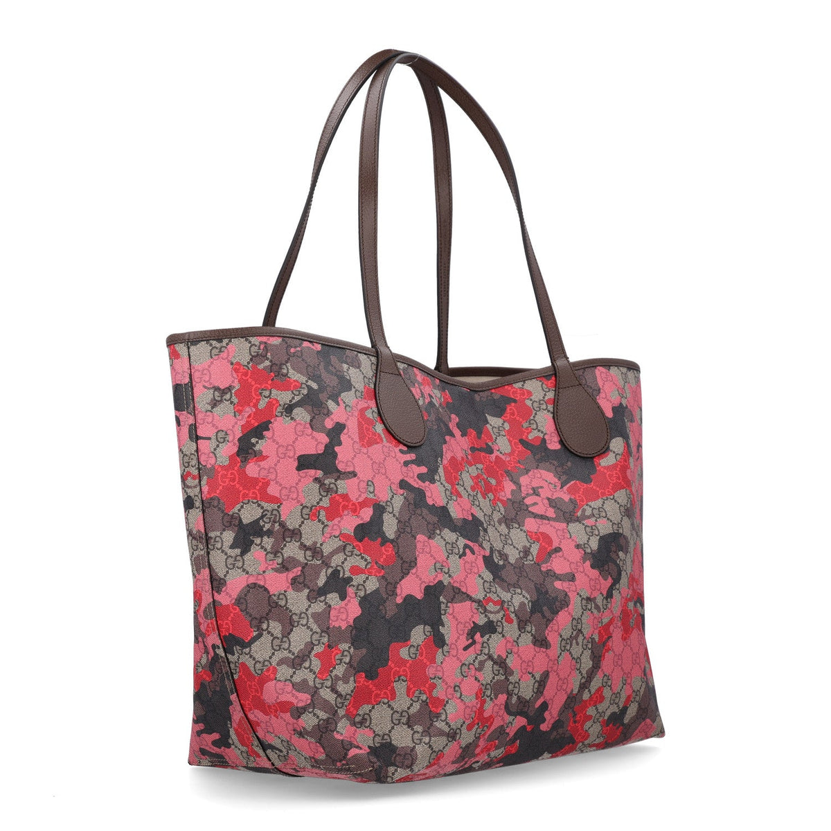 GG Supreme Monogram Camouflage Tote  Pink Red