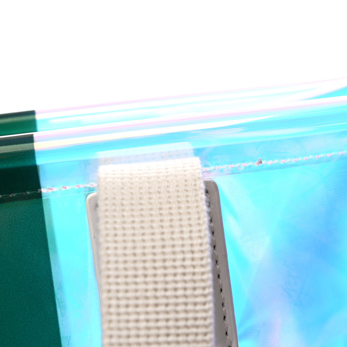 Iridescent Vinyl Logo Web Vertical Tote Multicolor