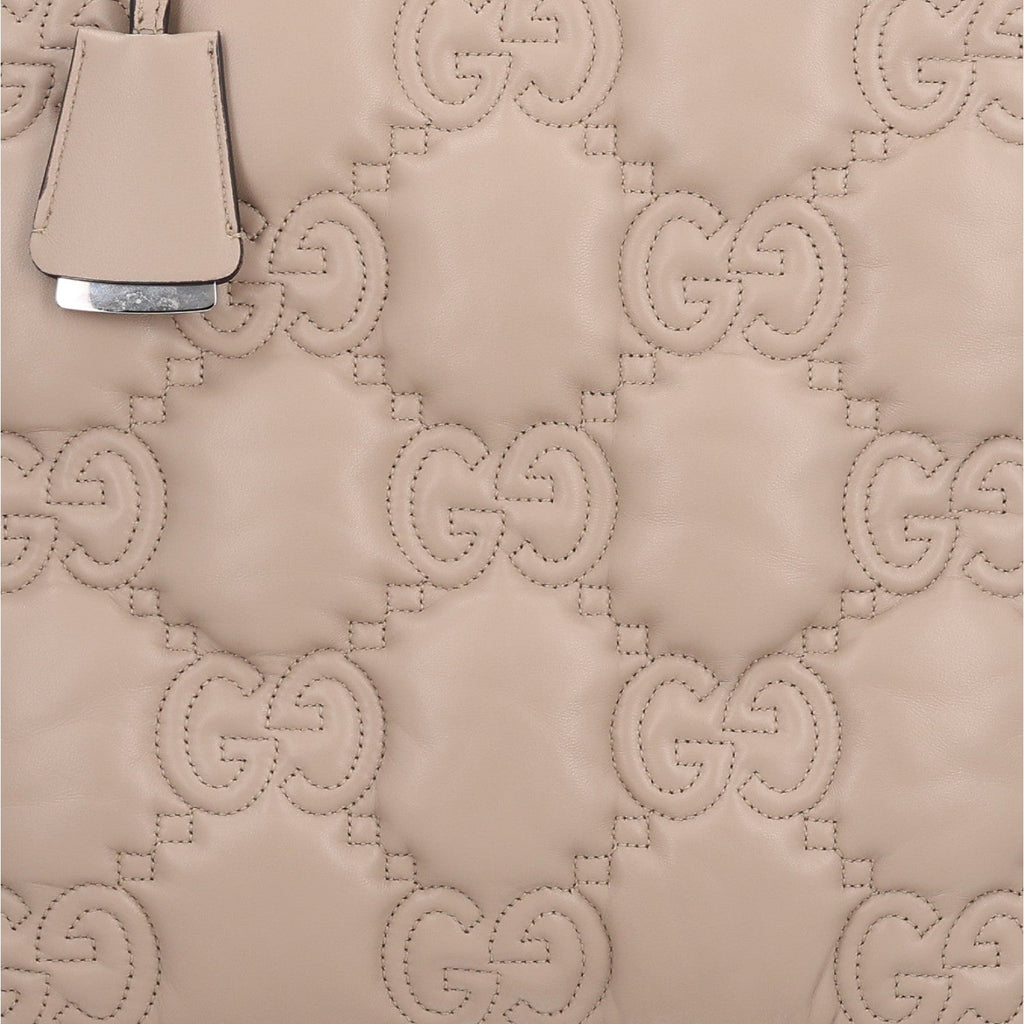 Calfskin GG Matelasse Large Tote  Beige