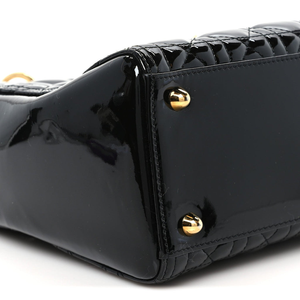 Patent Cannage Large Lady Dior Black