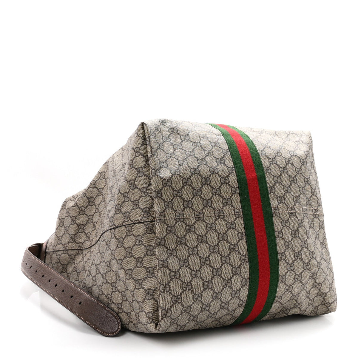 Tender GG Supreme Monogram Textured Dollar Calfskin Web Medium Jackie 1961 Crossbody Bag Beige Ebony New Acero