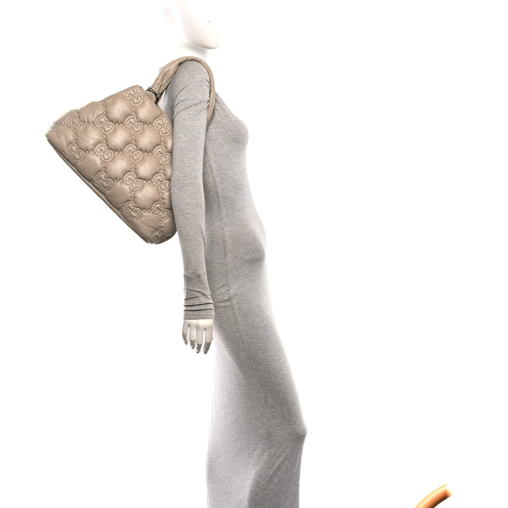 Calfskin GG Matelasse Large Tote  Beige