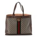 GG Supreme Monogram Web Ophidia Tote Brown