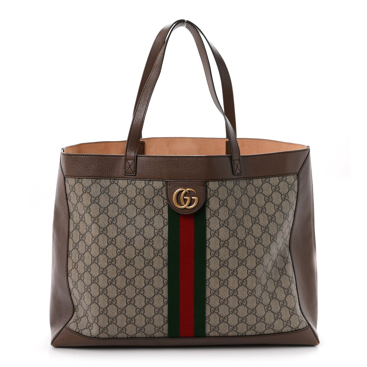 GG Supreme Monogram Web Ophidia Tote Brown