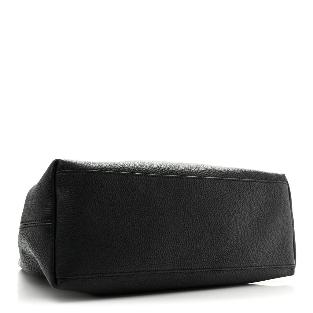 Pebbled Calfskin Medium Soho Chain Shoulder Bag Black