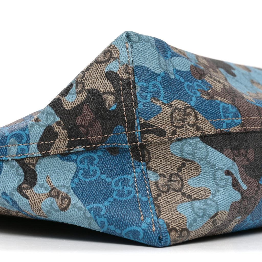 Supreme Monogram Camouflage Print Medium Tote  Beige Ebony New Acero Blue