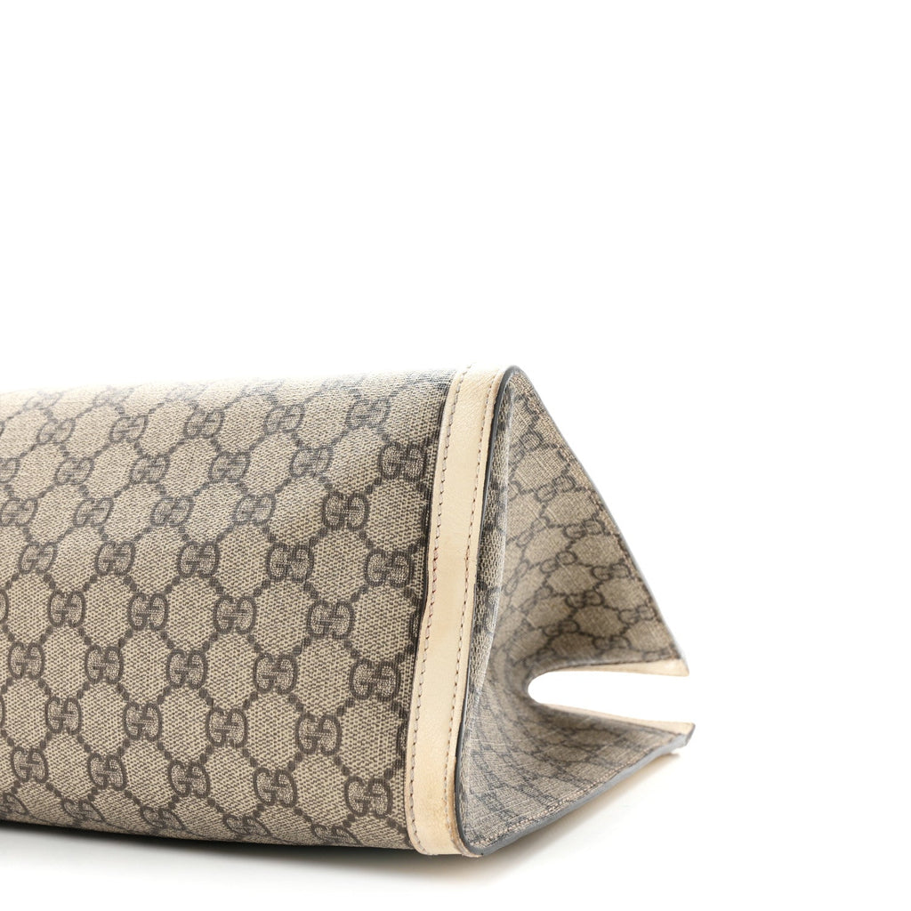GG Supreme Monogram Medium Padlock Tote White