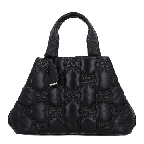 Calfskin GG Matelasse Large Tote Black