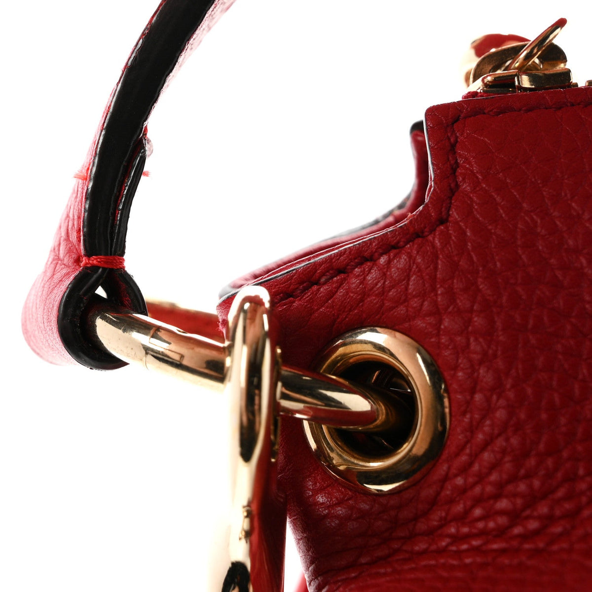 Pebbled Calfskin Large Soho Hobo Tabasco Red