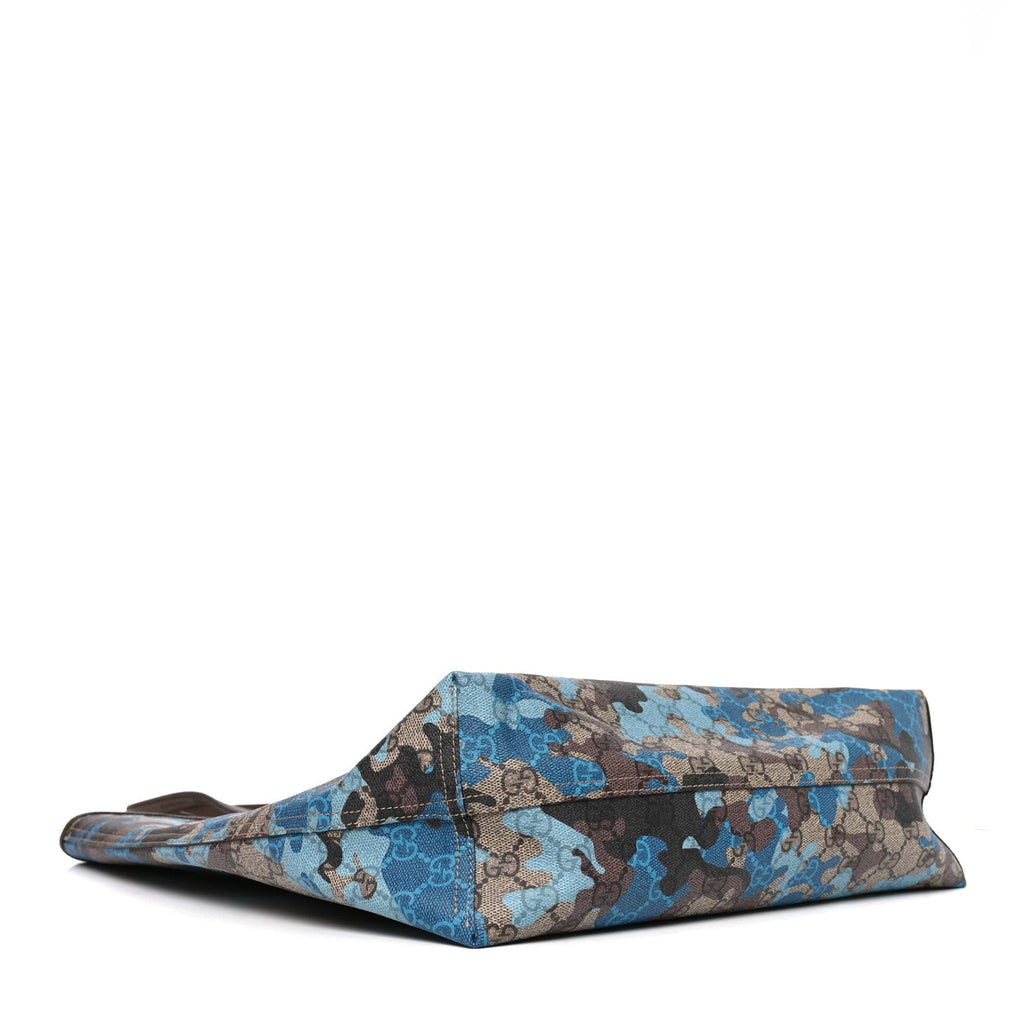 Supreme Monogram Camouflage Print Medium Tote  Beige Ebony New Acero Blue