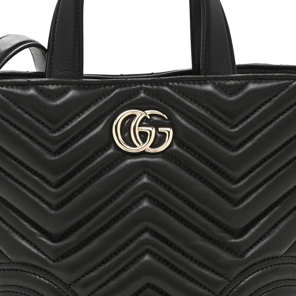 Lambskin Matelasse Small GG Marmont Betty Tote Bag Black