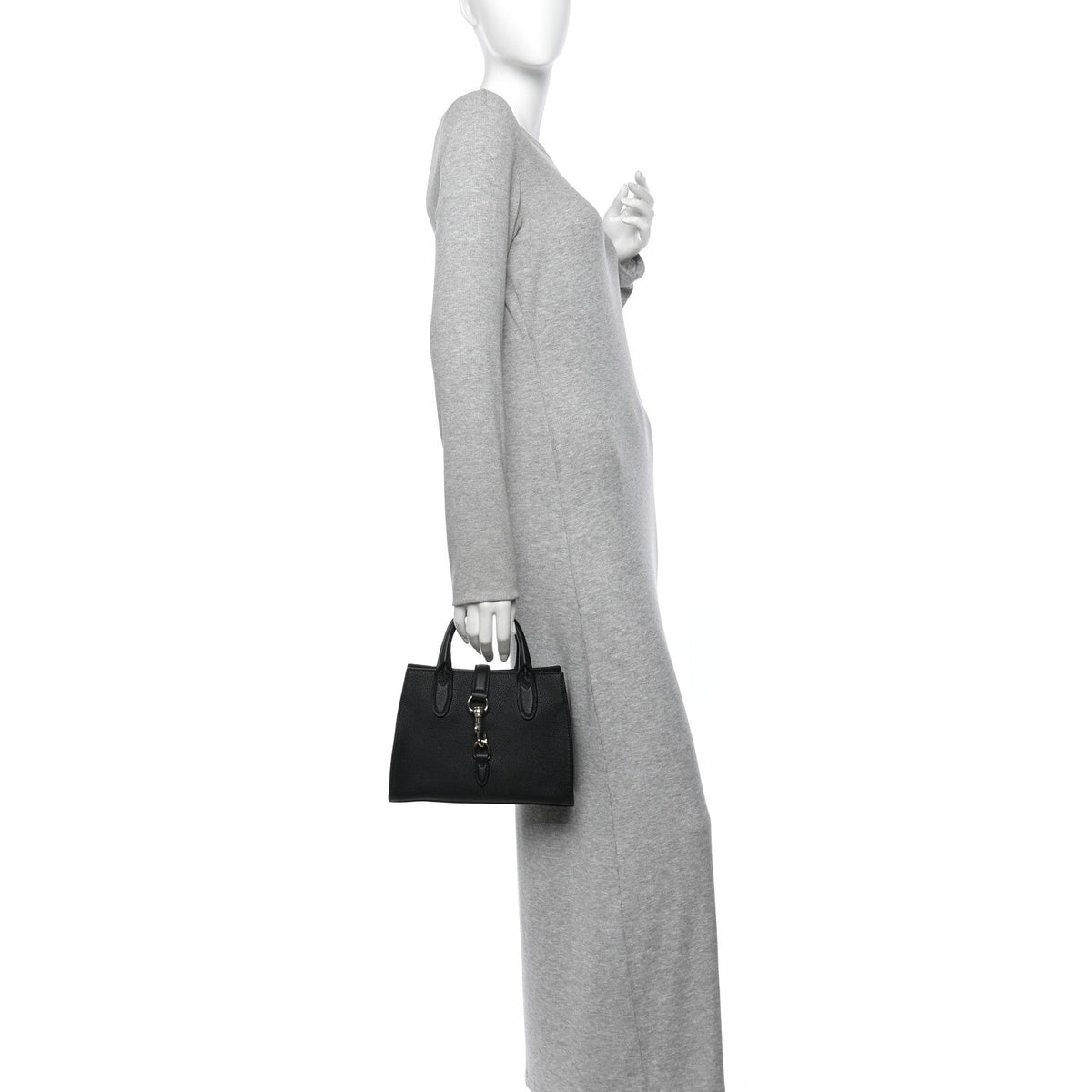 Pebbled Calfskin Small Jackie Tote Black