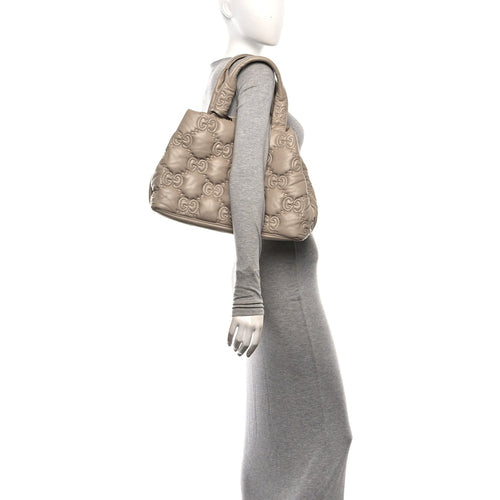 Calfskin GG Matelasse Large Tote Beige