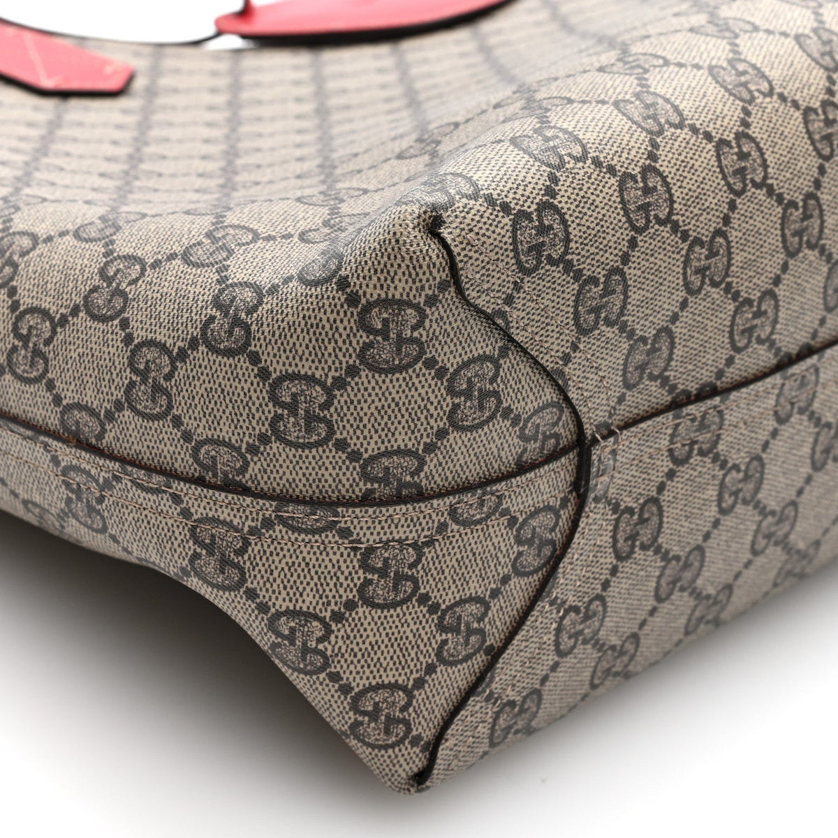 GG Supreme Monogram Medium Reversible Tote Beige Red