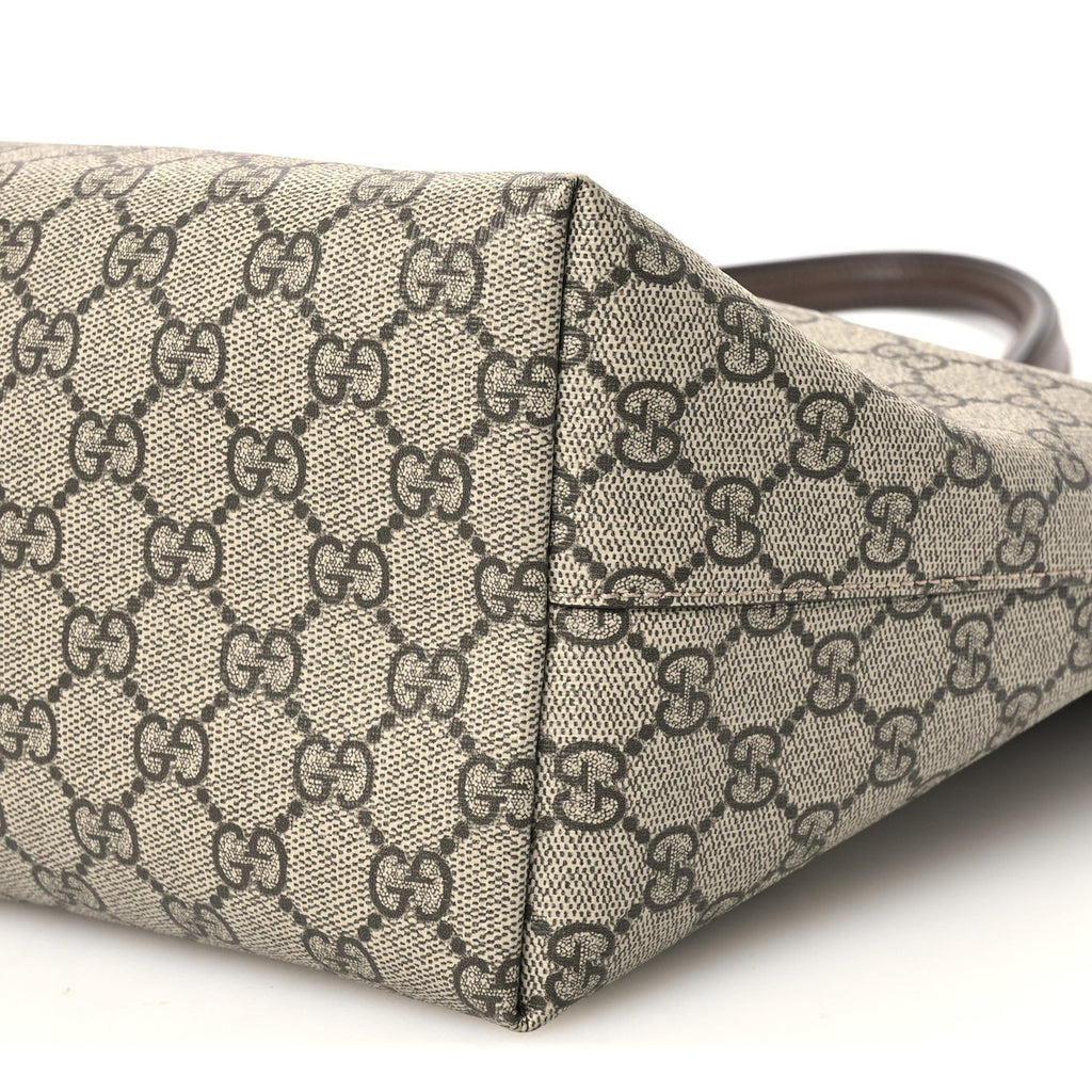 GG Supreme Monogram Medium Ophidia Shopping Tote Brown