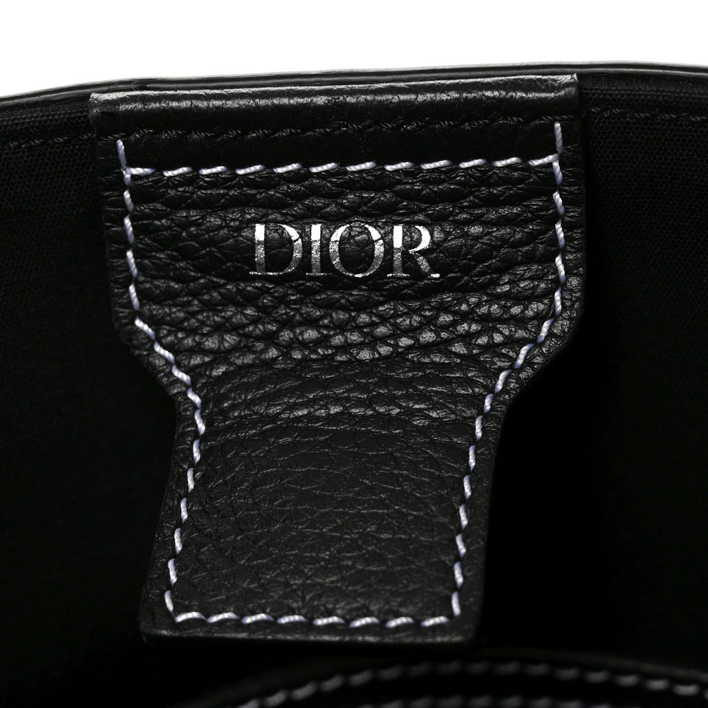 Grained Calfskin Saddle Tote Black