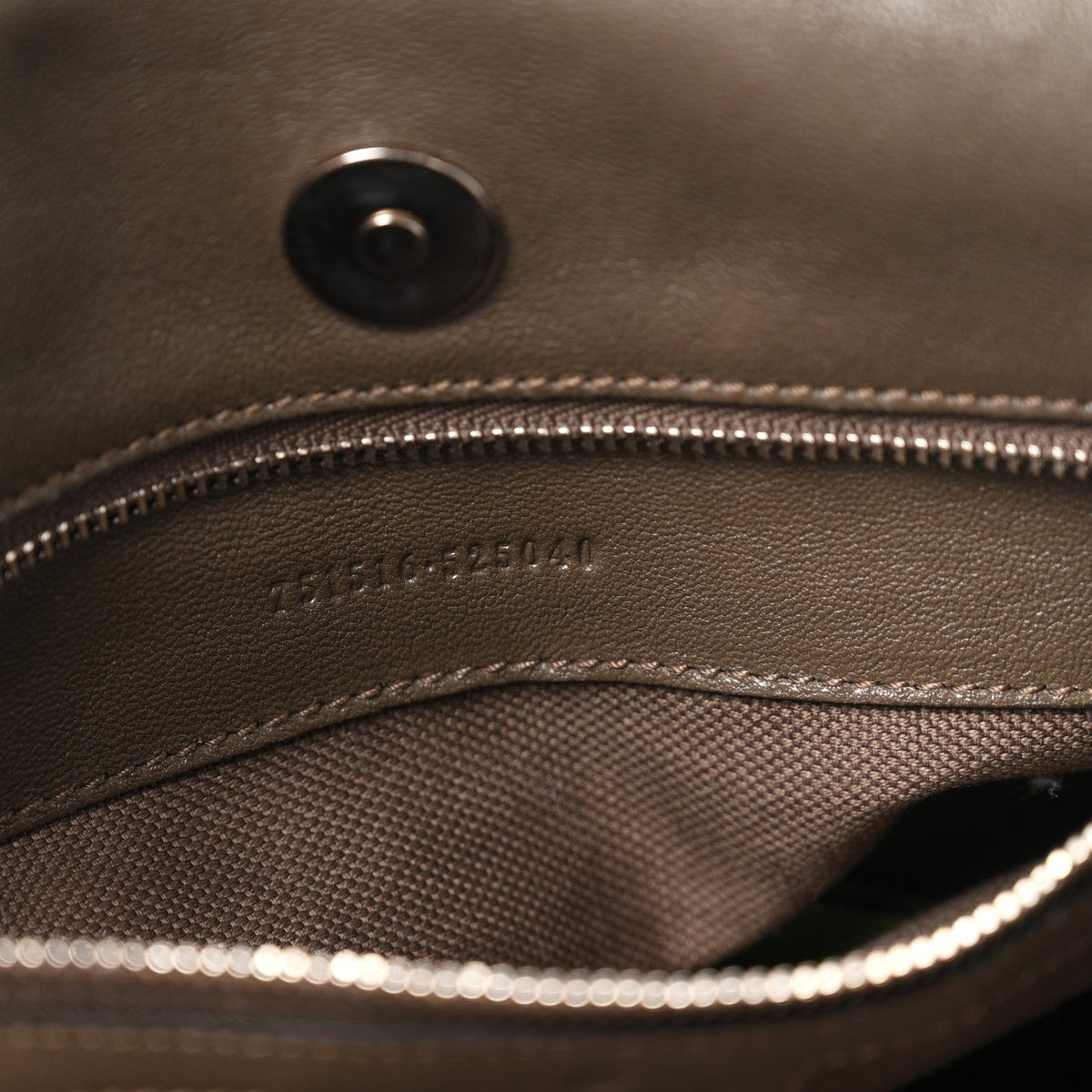 Sakai Be Green Calfskin Diagonal Stitched Medium Blondie Tote Craclet Brown