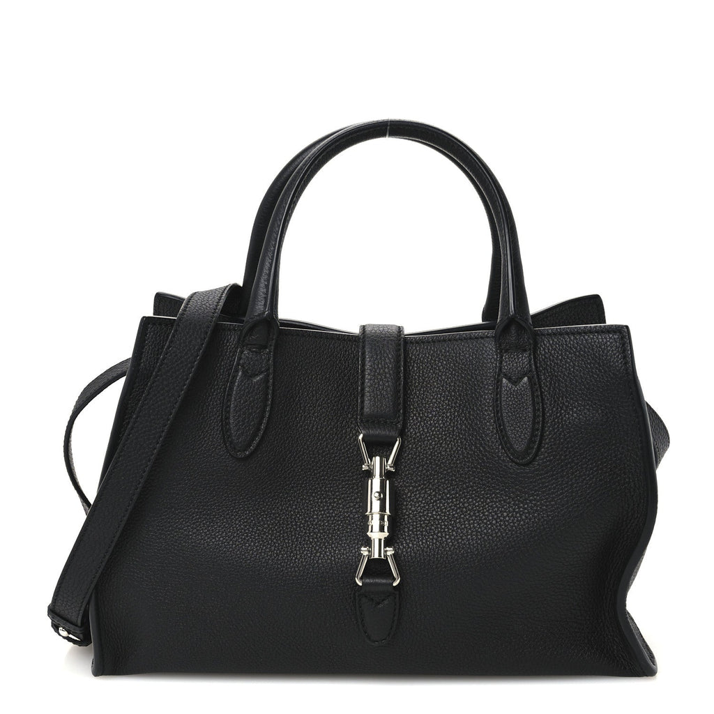 Soft Calfskin Small Jackie Top Handle Bag Black