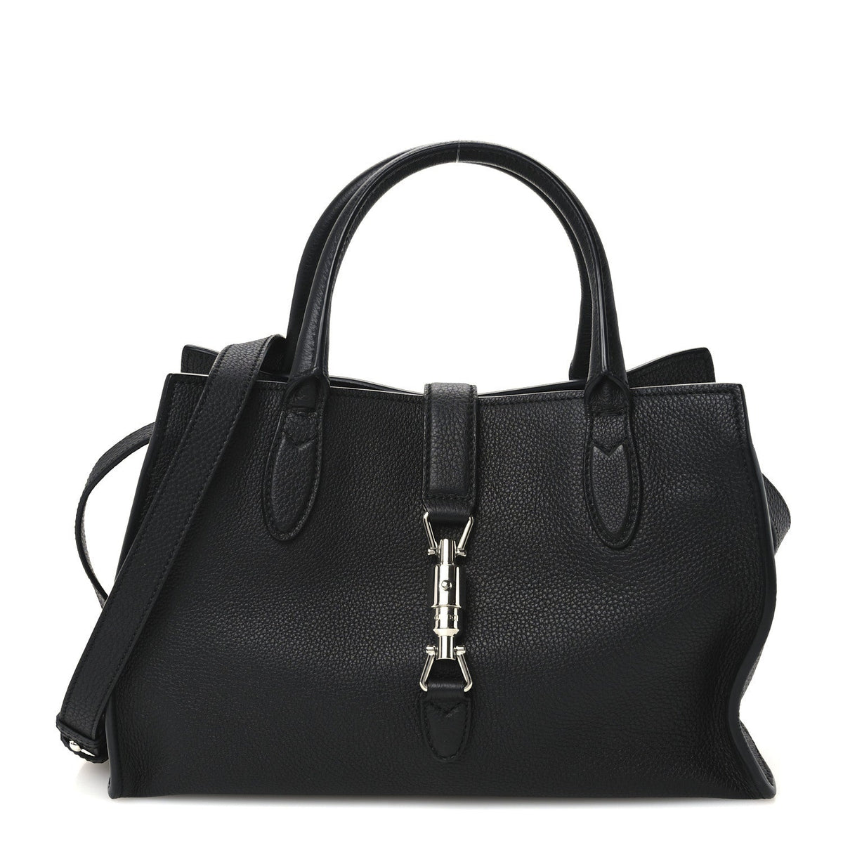 Soft Calfskin Small Jackie Top Handle Bag Black
