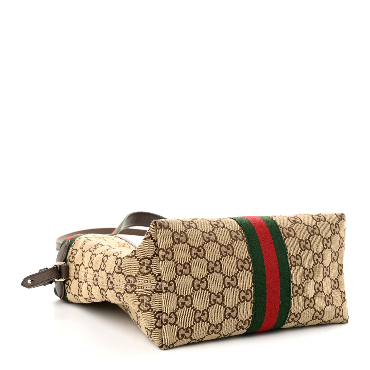 Monogram Web Small Giglio Tote Beige Dark Brown