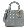 Patent Cannage Medium Lady Dior Grey