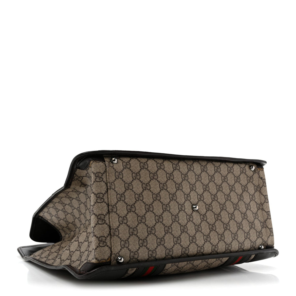 GG Plus Monogram Web Large Tote Dark Brown