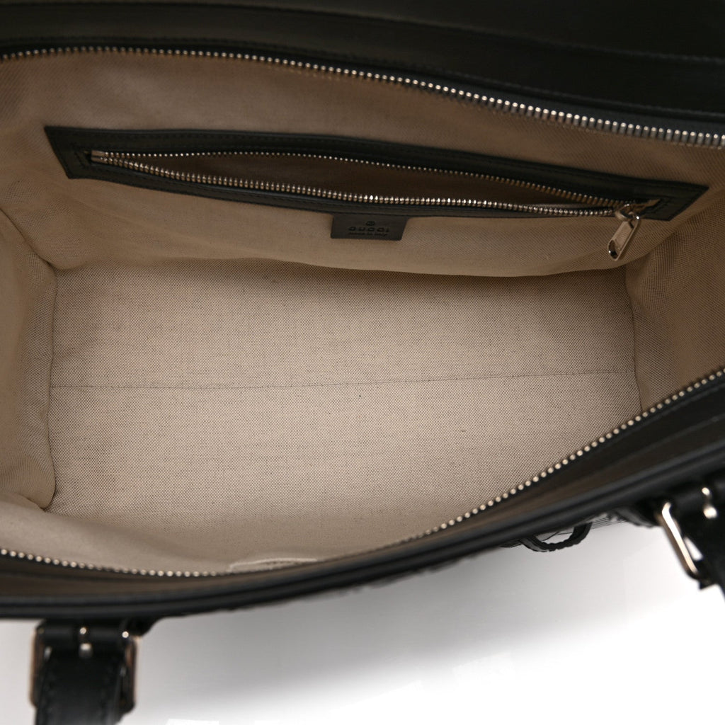 Calfskin GG Tennis Embossed Tote Bag Black