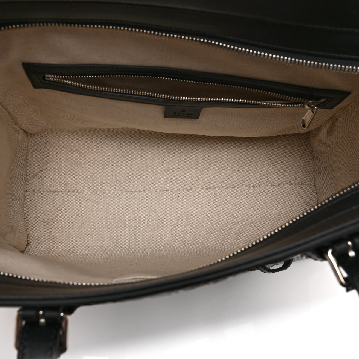 Calfskin GG Tennis Embossed Tote Bag Black