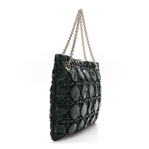 Calfskin Puffy Macrocannage Medium Dior Crunchy Bag  Forest Bloom