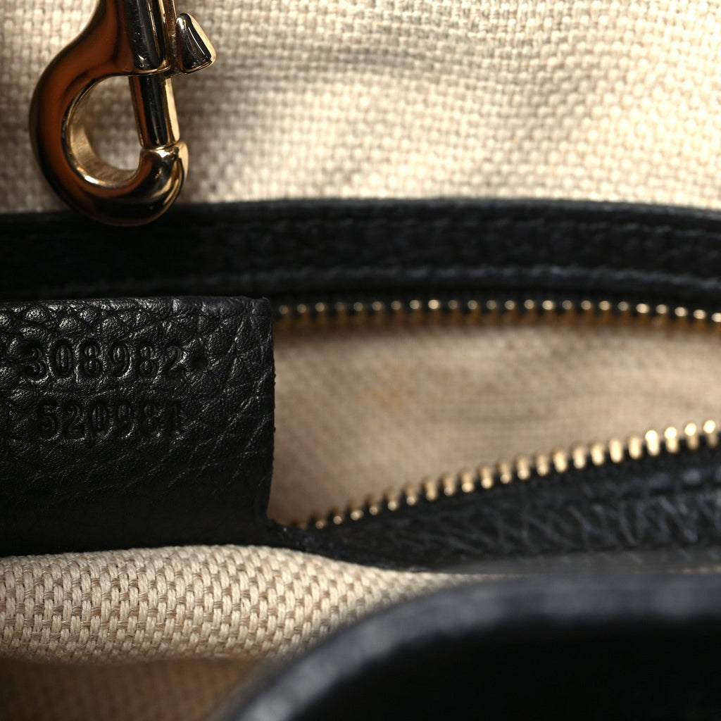 Pebbled Calfskin Medium Soho Chain Shoulder Bag Black