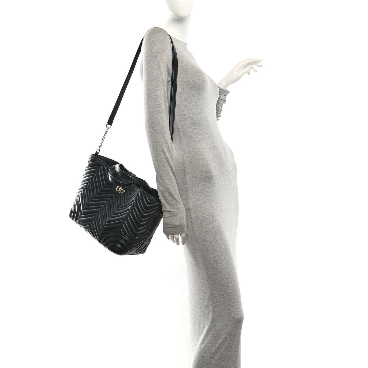 Lambskin Matelasse Medium GG Betty Tote Bag Black