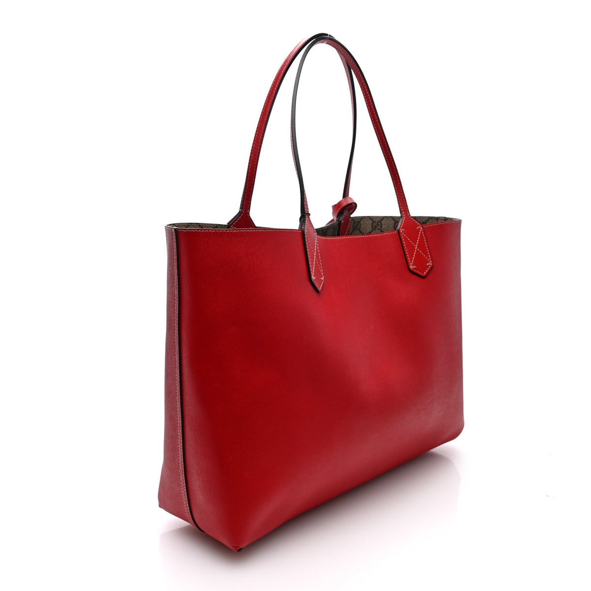 GG Supreme Monogram Medium Reversible Tote Beige Red