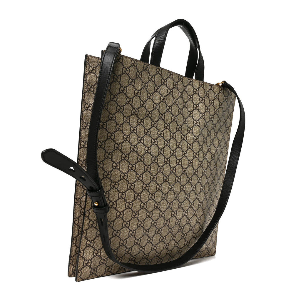 Soft GG Supreme Monogram Kingsnake Vertical Tote Black