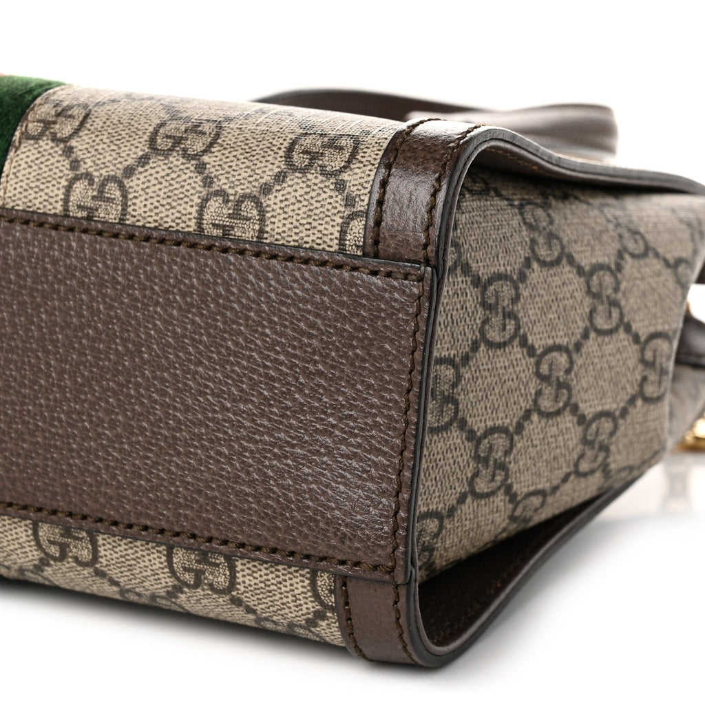 GG Supreme Monogram Small Ophidia Tote Bag Brown