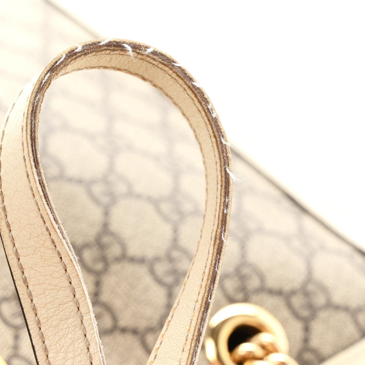 GG Supreme Monogram Medium Padlock Tote White
