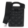 Nylon Calfskin Enamel GG Matelasse Mini Top Slip Handle Crossbody Bag Black