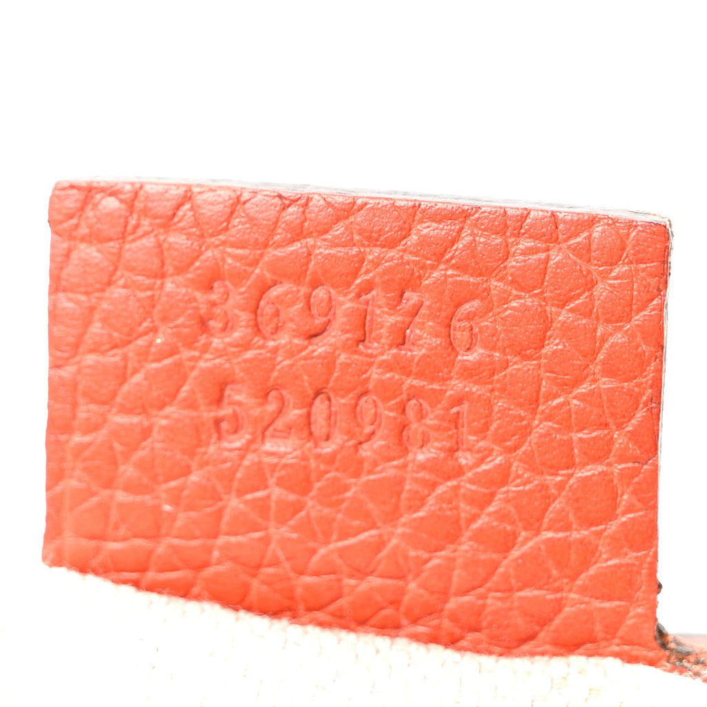 Pebbled Calfskin Small Soho Top Handle Bag Sun Orange