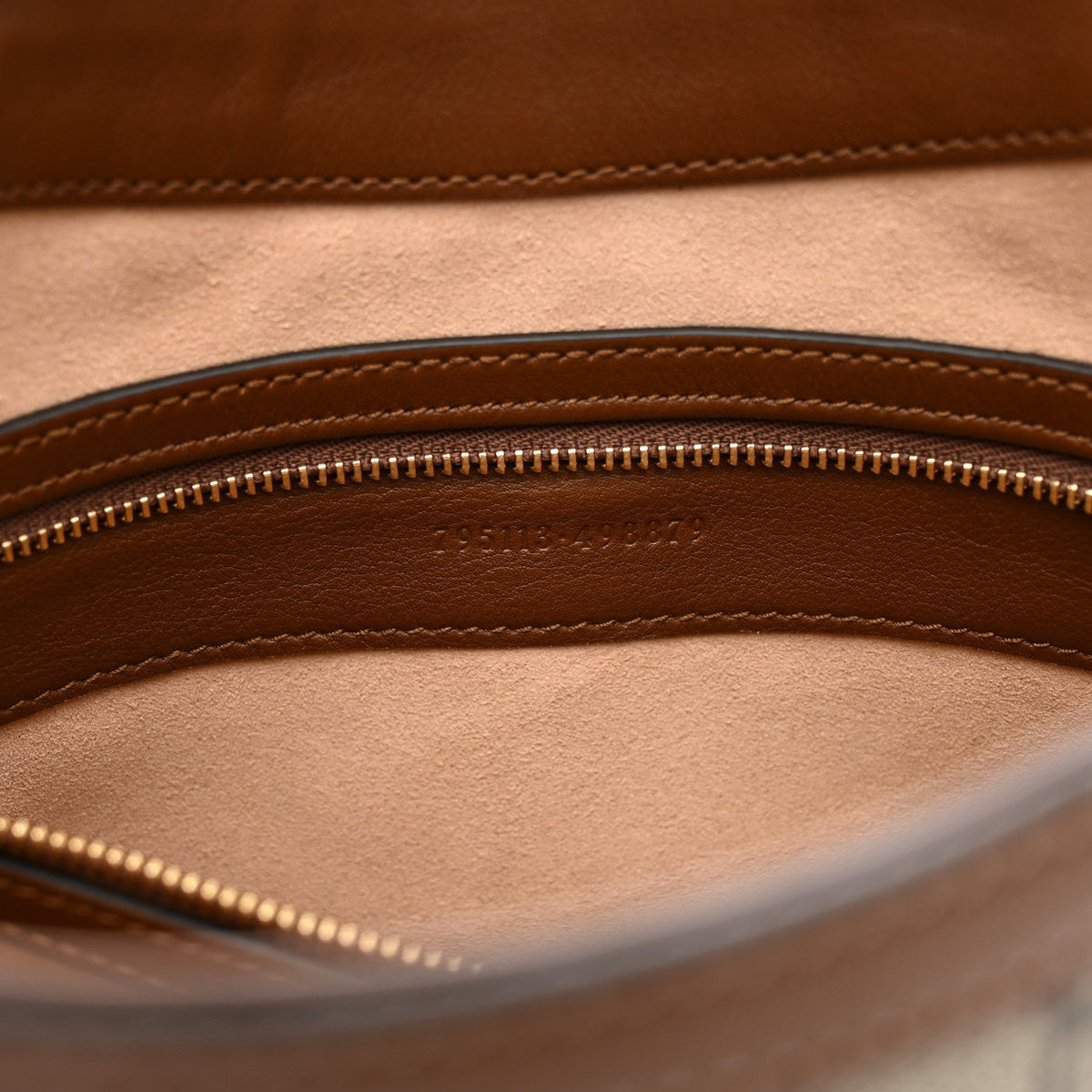 GG Supreme Monogram Medium Padlock Shoulder Bag Beige Ebony Brown Sugar