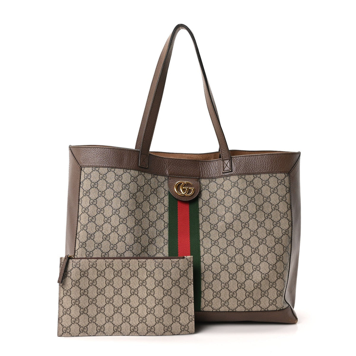 GG Supreme Monogram Web Ophidia Tote Brown