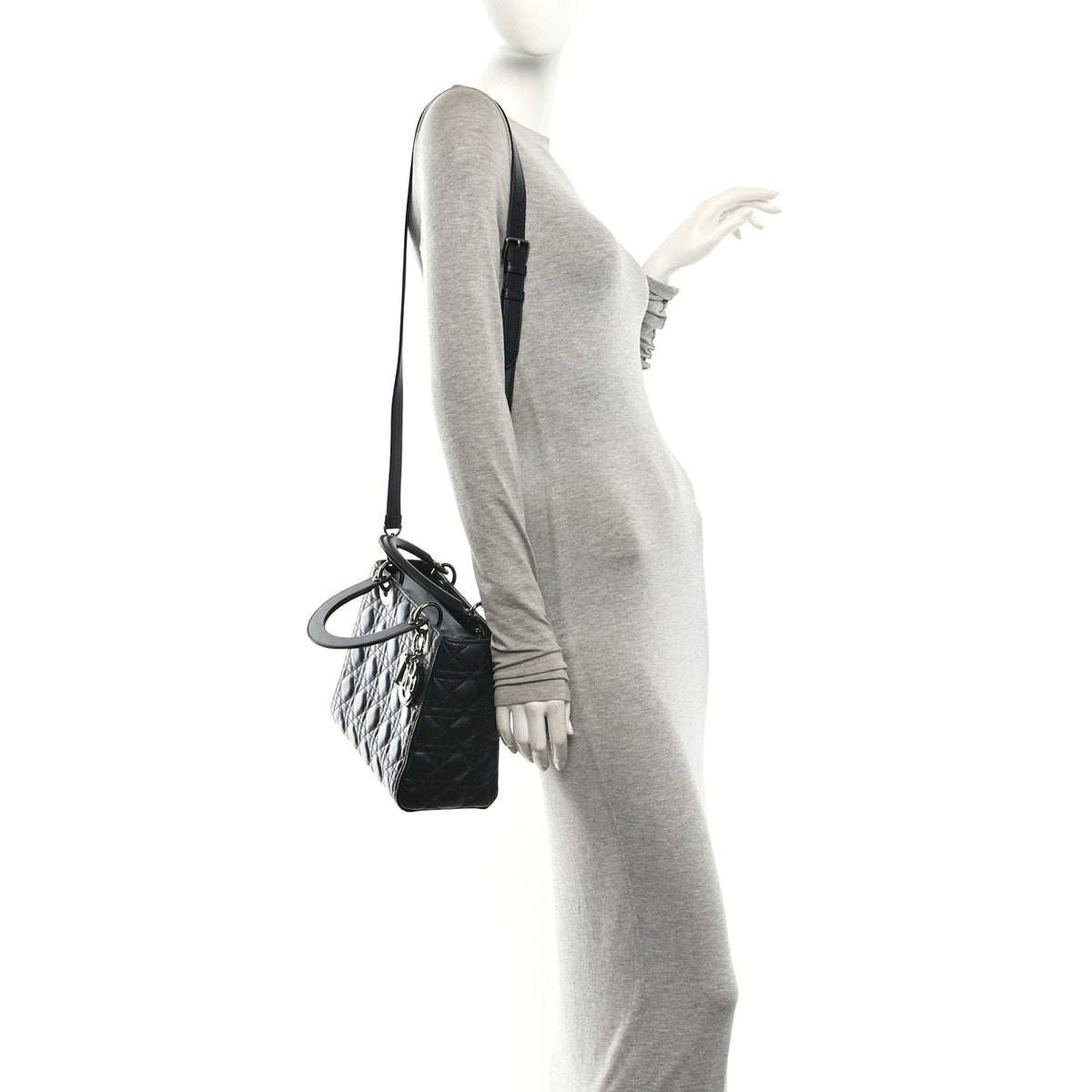 Lambskin Cannage Medium Lady Dior Black