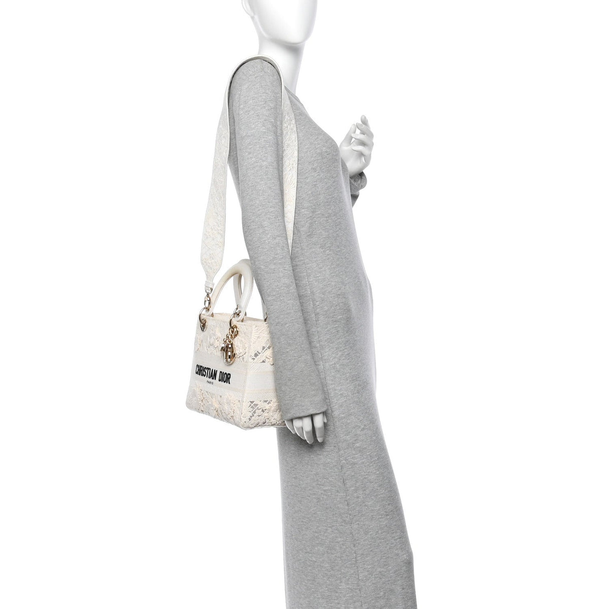 Lace 3D Macrame Embroidered Medium Lady D-Lite White