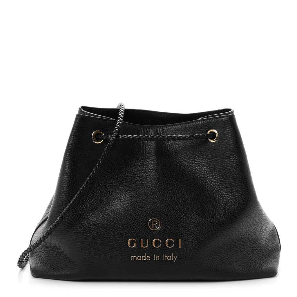 Calfskin Medium Braided Handle Gifford Tote Black