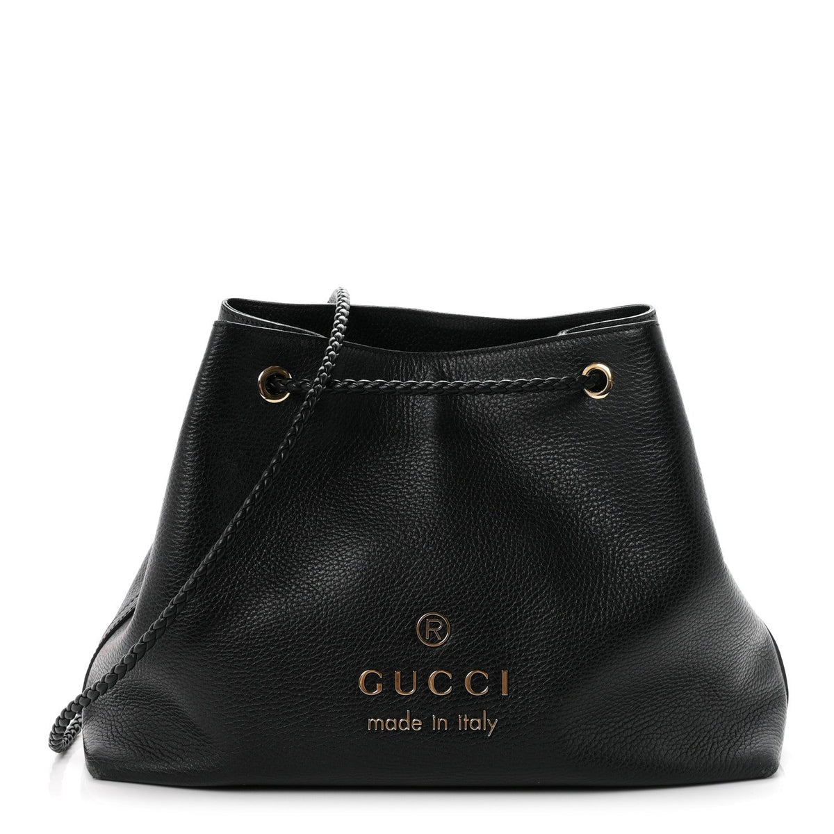 Calfskin Medium Braided Handle Gifford Tote Black