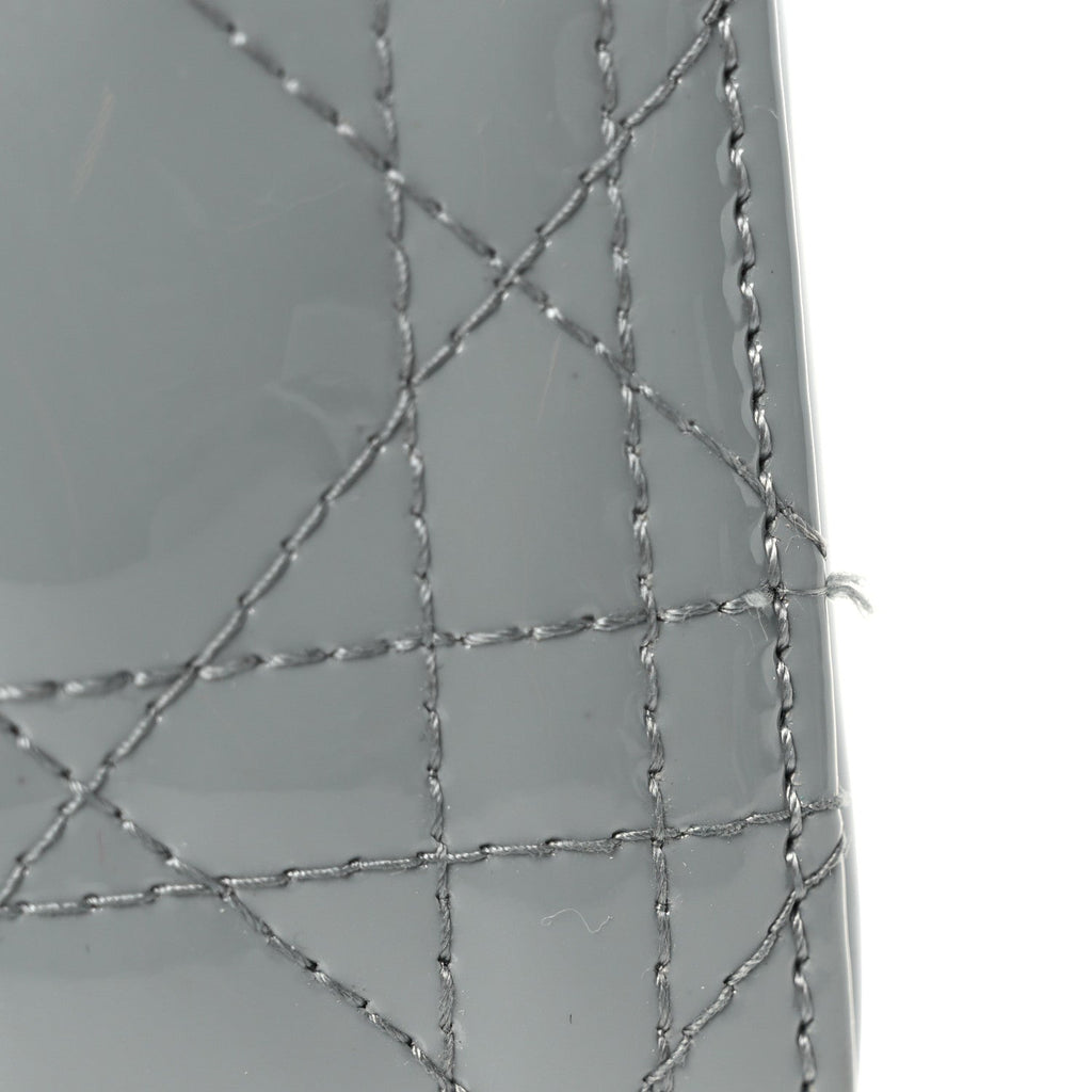 Patent Cannage Medium Lady Dior Grey