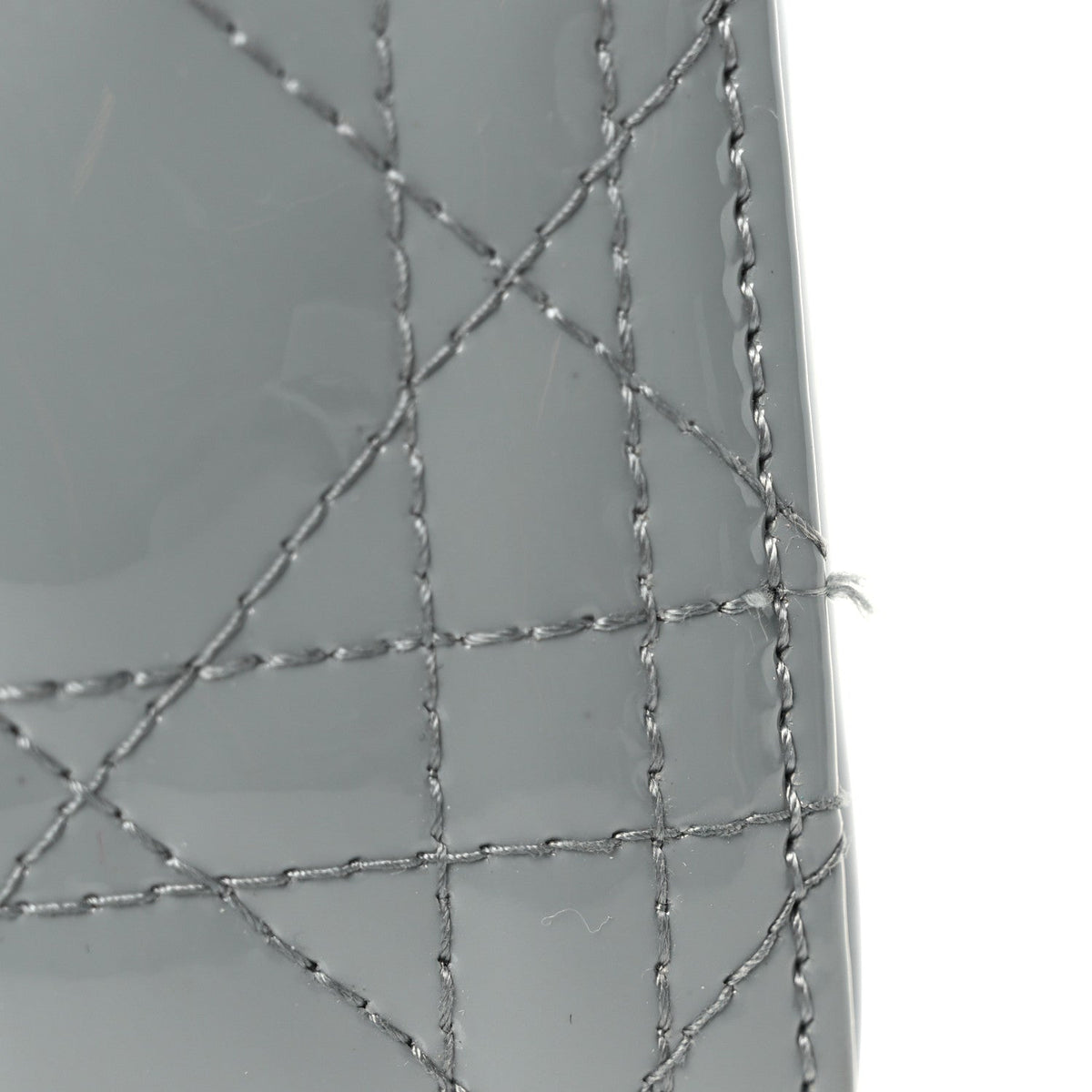 Patent Cannage Medium Lady Dior Grey